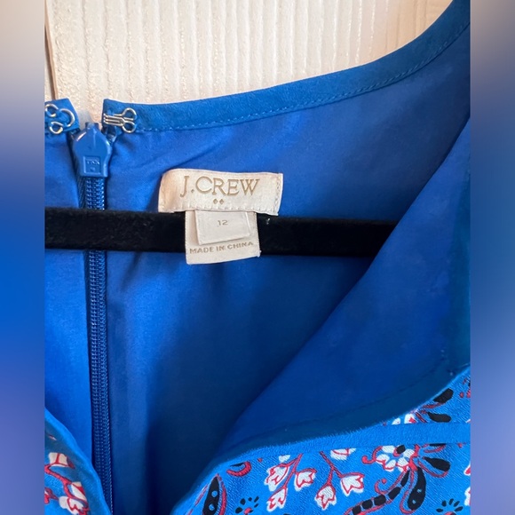 J Crew Factory Blue Floral Print Sleeveless Dress Size 12 - Picture 3 of 3